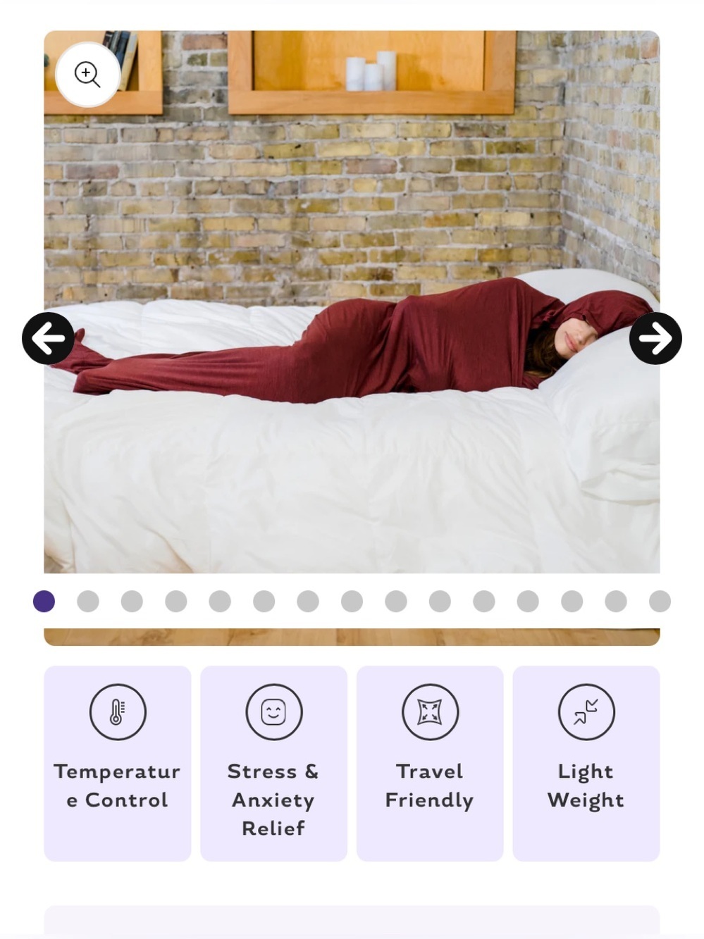 Hug Sleep Hug Wrap™ Snuggly Full-Body Sleep Wrap Burgundy preowned